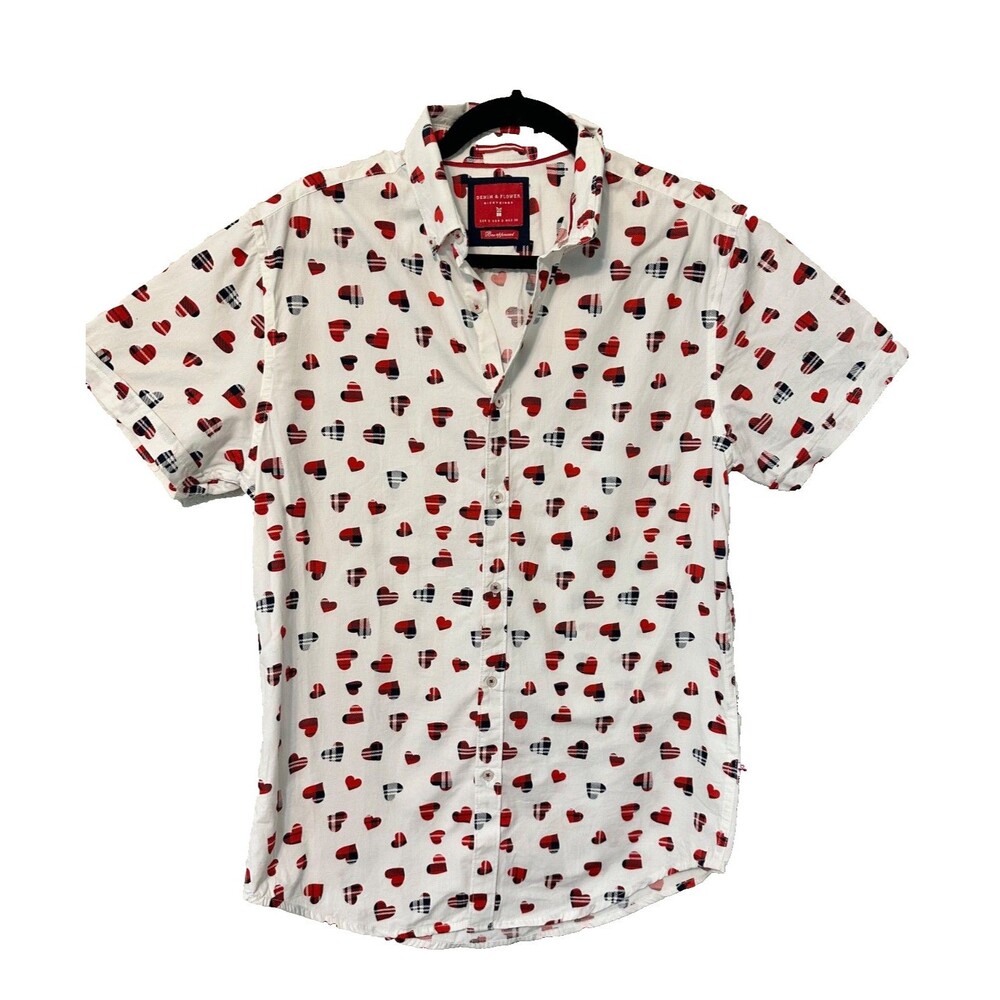 Denim & Flower Ricky Singh Bae Approved Hearts Valentine's S Menโs Shirtโ